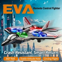 Avion de Chasse RC EPT 2.4G Télécommandé, Modèle de Collection en Mousse EPP, Avion Acrobatique avec Maintien d'Altitude, Rotation à 360°, Lumières LED, Jouet