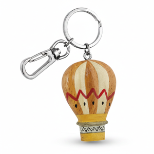 Porte-clés en bois en forme de montgolfière, design élégant, sans boîte - Product Image 2