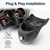 Caméra de surveillance WiFi professionnelle dissimulée pour Mini Countryman 2019, vision nocturne 4K, enregistreur vidéo de tableau de bord de voiture, enregistrement sur carte TF