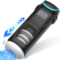 Antpop Wasserdichter ABS + TPE 3-Frequenz Saug- und Teleskop-Vibrator mit 9 Vibrationsmodi zur Männlichen Masturbation und Penisverstärkung