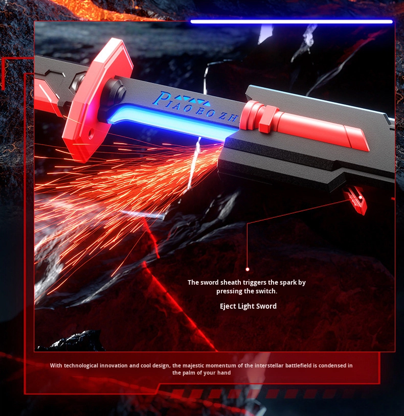 Spada laser con scintilla ricaricabile [rosso sfolgorante]