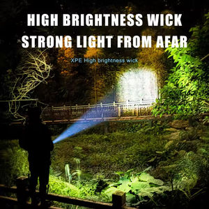 Outdoor Camping Tactical <b>Torch</b> Ultra Bright <b>Flashlight</b> USB Rechargeable Zoomable IP65 Plastic - Product Image 4