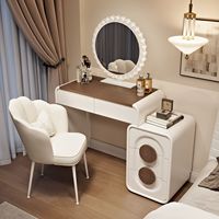 Coiffeuse avec haut-parleur audio sans fil, table de maquillage moderne pour chambre à coucher, petits appartements