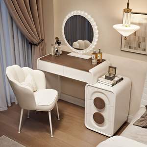 Coiffeuse avec haut-parleur audio sans fil, table de maquillage moderne pour <span class=keywords><strong>chambre</strong></span> à coucher, petits appartements - Product Image 6