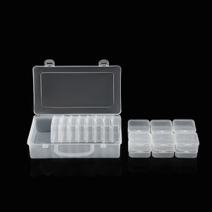 Transparent Plastic Jewelry Storage <b>Box</b> 5.5cm Square Compartments 20-Pack Organizers For Small Items - Product Image 3