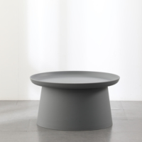 Vente en gros Usine Bazhou Chine Fabricant Basse Hauteur Plastique Jaune Rond Salon Canapé Table Basse