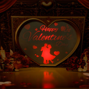 Cartão Criativo 3D Personalizado para o Dia dos Namorados e Casamento com Luzes, Presente de Papel com Projeção Moderna - Product Image 1