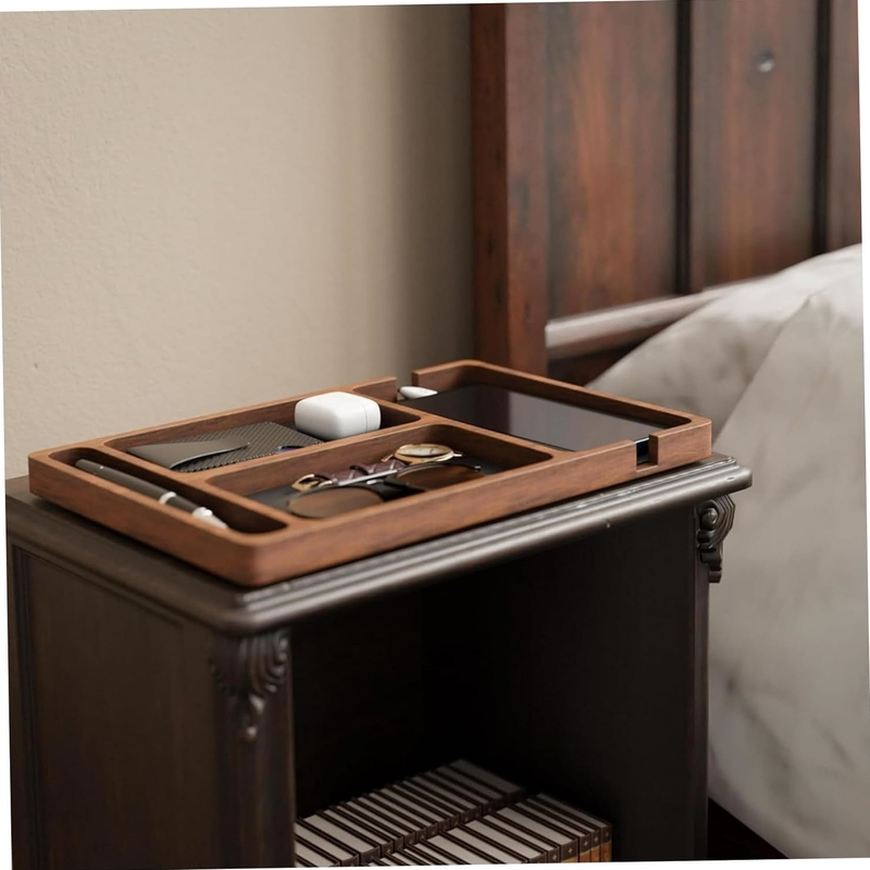 FactoryWholesale Wooden Valet Tray with Leather