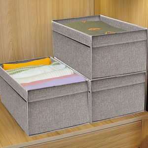 Nhà có thể gập lại vải lưu trữ hộp <span class=keywords><strong>Velcro</strong></span> Nắp xử lý cho tủ quần áo tủ quần áo phòng ngủ tổ chức - Product Image 3