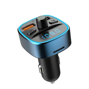 HG factory directly hot sale Bluetooth 5.0 Car Kit FM Transmitter with LED Display and Dual Charging Ports