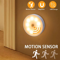 Lampu Malam LED Smart Stick Modern Warna Putih Hangat dengan Sensor Gerak Inframerah untuk Tangga, Dioperasikan dengan Baterai & Dapat Diisi Ulang via USB