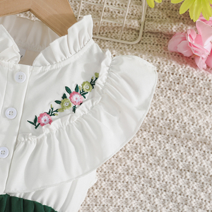 ชุดเดรสเจ้าหญิงสุดหรูสำหรับวัยรุ่นหญิง เสื้อผ้าเด็กผู้หญิงลายลูกไม้ ปักลายดอกบัว แขนกุด - Product Image 4