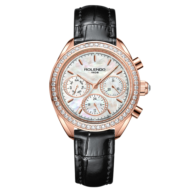 High-End Women's Luxury Fashionable Stainless Steel Mechanical Watch with Pointer Dial and Sapphire Crystal