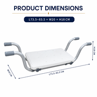 Siège de transfert de baignoire réglable SimplyWalk en PE, 73,5-83,5 cm, chaise de bain en aluminium pour les grossistes en produits de soins aux personnes âgées