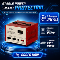 Stabilisateur de tension servo (AVR) 1000VA monophasé, précision 3%, entrée 160-250V, sortie 110V/220V pour usage domestique et purificateur d'eau.