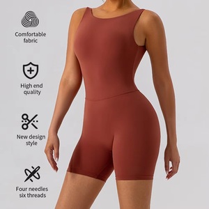 Ensemble de sport personnalisé pour la salle de sport, short en nylon uni décontracté, combinaisons de sport sans manches pour l'été, combinaisons de sport athlétiques - Product Image 2
