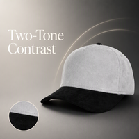 Casquette de baseball classique rétro ajustable à visière incurvée en faux daim bicolore de haute qualité avec logo personnalisé pour unisexe