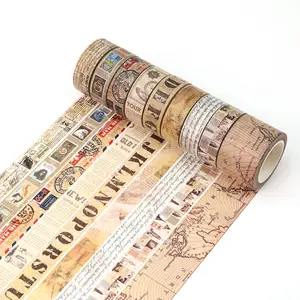 Washi bant üreticisi özel baskılı washi bant seti vintage washi bant damga