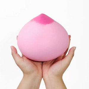 Botu - Novedades: Juguete Sensorial Gigante de TPR con Forma de Durazno Rosa, Juguete Antiestrés de Frutas para Apretar - Product Image 1