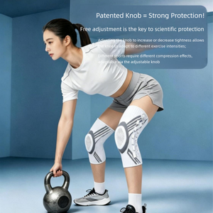 Genouillères de sport rotatives, genouillères de course en plein air, genouillères de basketball avec soutien de ressort, absorption des chocs en silicone, compression tricotée - Product Image 6