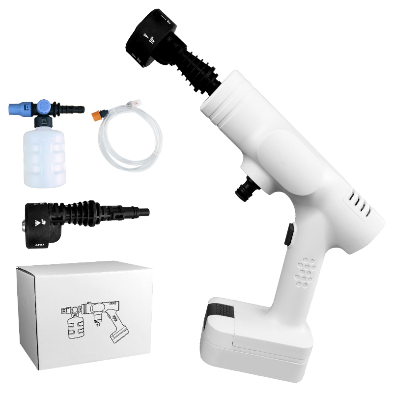 21V High Pressure Wireless Auto car wash Machine Cordless Washer Gun With Foam Generator Nozzle Water Pump