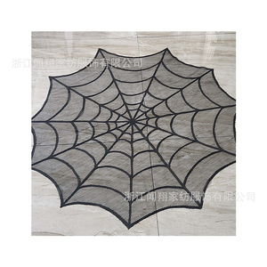 Halloween Spider Web Lace Tablecloth <b>Round</b> 110cm Diameter Polyester Indoor Decoration - Product Image 5