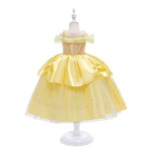 Robe de bal à volants et épaules dénudées MS Beautiful Yellow Rose Princess, vêtements pour enfants mignons et élégants - Product Image 2