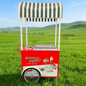 Nouveau chariot à fleurs et à café commercial d'extérieur, électrique et manuel, en acier Q235B, couleur personnalisée, avec parasol, transport spécial - Product Image 1