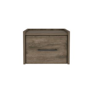 DB Boa Table de chevet murale à tiroir unique Table d'extrémité/d'appoint flottante avec poignée Marron foncé pour chambre ou appartement - Product Image 5