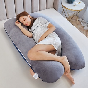Funda de almohada de terciopelo de lujo <span class=keywords><strong>para</strong></span> bebé Almohada de cuerpo completo Almohada de maternidad en forma de U de terciopelo <span class=keywords><strong>para</strong></span> embarazadas - Product Image 2