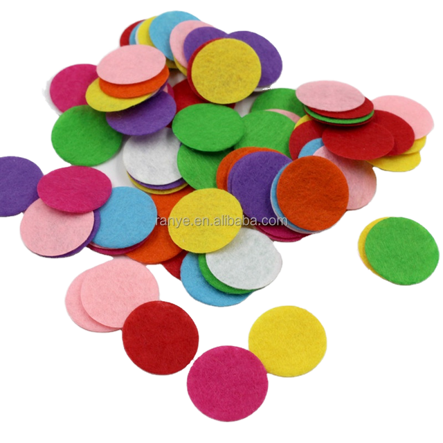 2/3/4/5cm Hard Eco-Friendly Polyester Felt Circles 1mm Thick Vibrant Color Pads for DIY Crafts & Art Projects (Free Samples)