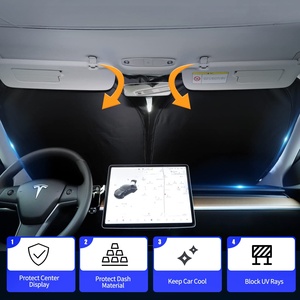 Parasol de Alta Calidad para Parabrisas de Coche, Diseño Deportivo de Poliéster, para Tesla Model Y 3 S, Parasol para Ventana Delantera - Product Image 2
