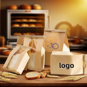 Factory Custom logo Wholesale Bread Popcorn <b>Cookies</b> Oil-proof Packaging Tinfoil Pasted Kraft Paper <b>Bag</b> with clear Window - Product Image 4