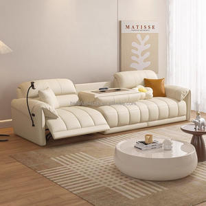 أريكة استرخاء كهربائية حديثة قابلة للتحويل من نسيج الألياف الدقيقة الإيطالي، أثاث غرفة معيشة عملي من الصين بتصميم بسيط من الخشب - Product Image 2