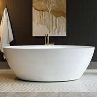 Hôtel moderne Appartement Salle de bain Baignoire blanche Baignoire ovale en acrylique Baignoire sur pied
