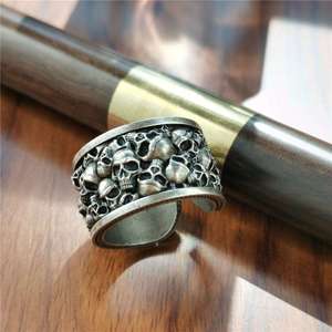 Anello da uomo in stile Vintage Punk regolabile in acciaio inossidabile Design personalizzato <span class=keywords><strong>925</strong></span> gioielli ossidati in ottone <span class=keywords><strong>argento</strong></span> Sterling - Product Image 3