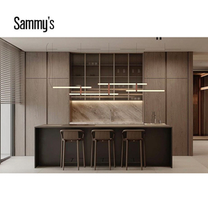 Cao cấp tùy chỉnh óc chó rắn gỗ Modular tủ bếp tường với vòi nước Phụ kiện phổ biến cho thạch anh hoặc đá cẩm thạch bàn - Product Image 5