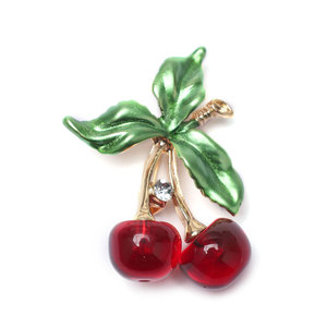 Broches de cereza sabrosa esmaltada para mujer, alfileres de plantas de frutas Unisex, mochila para fiesta de banquete, regalos, accesorios de joyería - Product Image 2