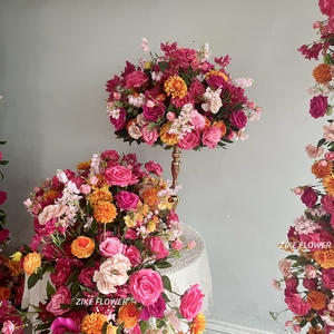 Decorazioni per <span class=keywords><strong>eventi</strong></span> 80 cm fiori fiori fiori fiori fiori fiori rosa e arancio disposizione centrotavola tavola nuziale - Product Image 5