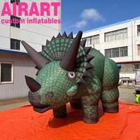 Décoration de scène géante Modèle gonflable de Triceratops, ballon gonflable de dinosaure sauvage