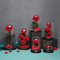 Boîte à roses préservée transparente, boîte à roses longue durée de vie éternelle enchantée éternité Infinity pour toujours rose éternelle.