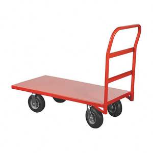 Troli Industri OEM Tugas Berat 1000kg, Rangka Logam Batang Tunggal Stabil, Platform Besar, Roda PU Empat Roda - Product Image 2