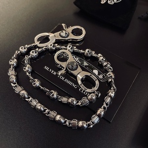 Catena per Portafoglio <span class=keywords><strong>con</strong></span> <span class=keywords><strong>Ciondolo</strong></span> a Croce Chrom Heart, Placcata Argento, Stile Vintage Retrò Trendy, Moda Punk Hip-hop Sportiva, Vendita all'Ingrosso - Product Image 1