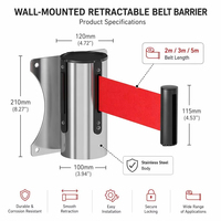 Barrière Rétractable Murale Personnalisée en Acier Inoxydable pour le Contrôle des Foules, Système Remplissable d'Eau, Indice de Protection IP68, pour Expositions et Espaces Publics