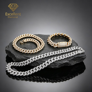 Collar <span class=keywords><strong>de</strong></span> Eslabones Cubanos <span class=keywords><strong>de</strong></span> Moissanita Chapado en Oro <span class=keywords><strong>de</strong></span> 18K <span class=keywords><strong>de</strong></span> Calidad Premium, 24 Pulgadas, Cierre Seguro, Joyería <span class=keywords><strong>de</strong></span> Destaque, Regalo para Hombres, Boda, Fiesta - Product Image 1