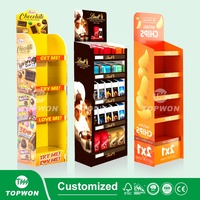 Étagères de présentation personnalisées pour supermarchés, présentoirs de sol en carton à 3, 4 ou 5 niveaux, présentoirs de produits en carton