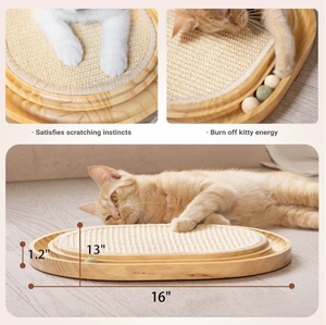 Jouet interactif de luxe en bois pour palmiers, griffoir en bois pour intérieur avec circuit de balles, emballé en carton - Product Image 2