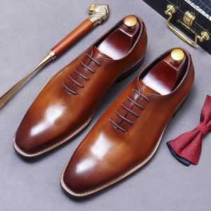 Zapatos Formales de Negocios de Cuero Genuino para Hombre, Zapatos de Cuero Vacuno Minimalistas de Una Pieza, Zapatos Oxford de Estilo Británico para Hombre - Product Image 4