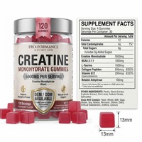 Gomitas de Creatina Monohidrato con Sabor a Fresa y Frambuesa, Nutrición Deportiva, Suplementos para Fisicoculturismo, OEM, ODM, Etiqueta Personalizada