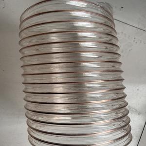 PU grand diamètre fil d'acier <span class=keywords><strong>copeaux</strong></span> de poussière de bois hautement Flexible compressible industrie <span class=keywords><strong>aspiration</strong></span> spirale <span class=keywords><strong>tuyau</strong></span> de conduit en plastique - Product Image 4